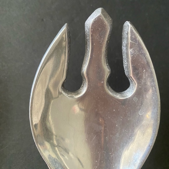 Unbranded Palm Leaf Aluminum Serving Spoon & Fork Set 13" - Picture 5 of 7